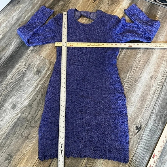SAMSOE SAMSOE Bianca Crinkle Keyhole Mini Dress Periwinkle Blue Size Large - Picture 7 of 11